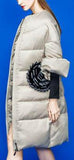 Ruffle Applique Down Coat - DESIGNER INSPIRED FASHIONS