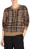 Scribble Check Printed Sweater