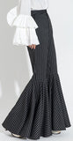 Pinstripe Bell-Bottom Pants