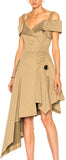 Asymmetrical Belted Dress - DESIGNER INSPIRED FASHIONS