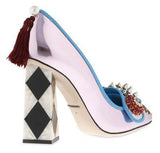 Embellished Mirror Leather Pumps