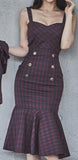 Tartan Cropped Jacket & Dress Set