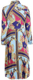 Baroque Stripe Pleated Shirt Dress