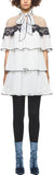 Monochrome Pleated Embroidery Dress