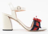 Floral Embellished Sandals, White