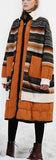 Striped Wool Puffer Down Coat
