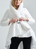 Down Coat with Skirt, White