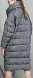 Textured Embellished Down Coat in Grey or Cream - DESIGNER INSPIRED FASHIONS