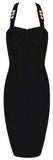 Black Embellished Stretch Bustier-Dress - DESIGNER INSPIRED FASHIONS
