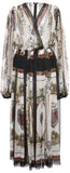 Printed Long-Sleeve Chiffon Dress