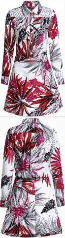 Floral-Print Embellished Shirt & Skirt Set