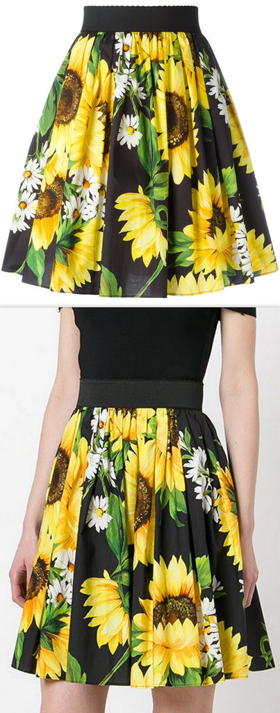 Sunflower Print Skirt