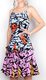 Print Tiered Pleated Dress - DESIGNER INSPIRED FASHIONS