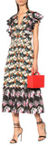 Dragonfly Printed Crepe Midi Dress