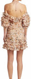 Off-the-Shoulder Printed Linen and Silk-Blend Mini Dress