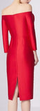 Off-the-Shoulder Red Rose Dress