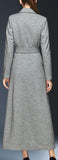 Full-Length Tie-Waist Coat in Grey - DESIGNER INSPIRED FASHIONS