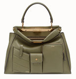 Peekaboo Regular Pocket Green Leather Bag