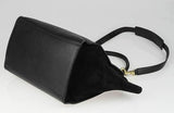 Black Crocodile Embossed Leather Small Trapeze Bag - DESIGNER INSPIRED FASHIONS