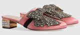 Satin Slipper with Crystal Bow, Pink - DESIGNER INSPIRED FASHIONS