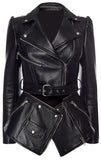 Black Zip Faux-Leather Detachable Jacket
