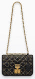 Dioraddict Flap Bag in black Studded Cannage Leather