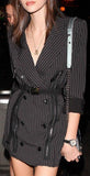 Double-Breasted Pinstripe Zip Blazer