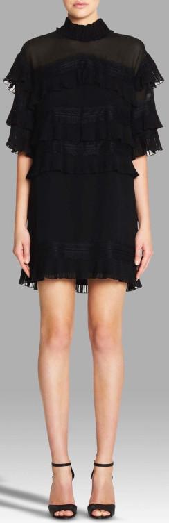 'Piana' Pleated-Ruffled Mini Dress - DESIGNER INSPIRED FASHIONS