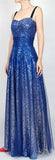 Blue Embellished Sleeveless Gown