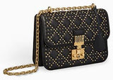 Dioraddict Flap Bag in black Studded Cannage Leather