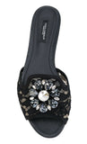 Bianca Embellished Flat Sandals, Black | DESIGNER INSPIRED FASHIONS