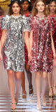 Pink Sequin Embellished Dress - DESIGNER INSPIRED FASHIONS