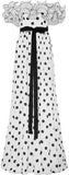 Ruffled Off-the-Shoulder Polka-Dot Dress