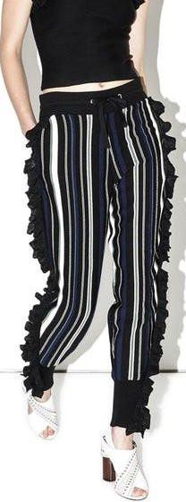 Striped Ruffle Pants - DESIGNER INSPIRED FASHIONS