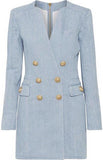 Double-Breasted Denim Mini Dress