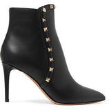 Studded Leather Ankle Boots