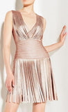 Fringe-Trimmed Bandage Dress - Gold, Peach or Khaki - DESIGNER INSPIRED FASHIONS