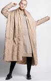 Paneled Puffer Coat - Red, Champagne, or Black
