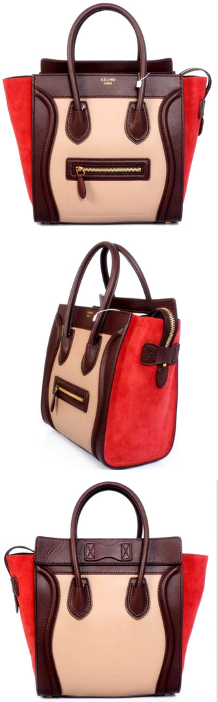 Leather & Suede Tricolor Mini Luggage - DESIGNER INSPIRED FASHIONS