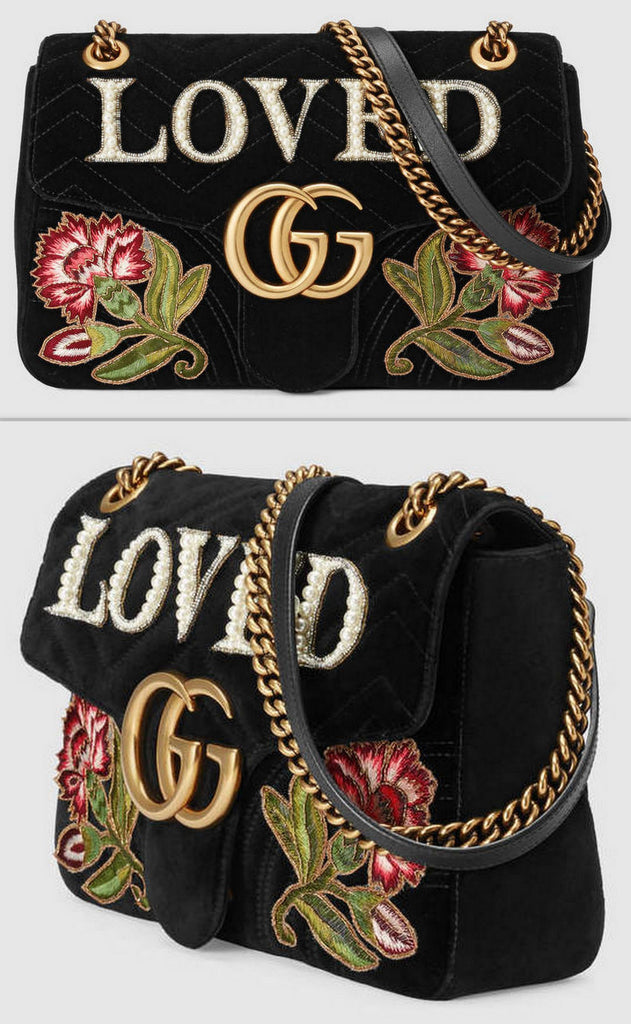 'GG' Marmont Embroidered Velvet Bag - DESIGNER INSPIRED FASHIONS