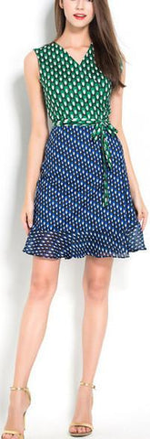 Printed Wrap Mini Dress - DESIGNER INSPIRED FASHIONS