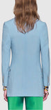 Blue Velvet-Trim Suit Jacket