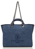 Large Canvas With Sequins Deauville Tote, Navy **Limited Stock** - DESIGNER INSPIRED FASHIONS