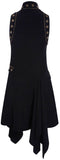 Asymmetric Sleeveless Short Dress with Eyelets Decoration - DESIGNER INSPIRED FASHIONS