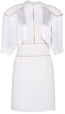 Fringed-Shoulder Mini Dress - Black, Red or White - DESIGNER INSPIRED FASHIONS