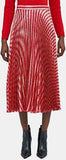 Stripe Pleated Metallic Skirt