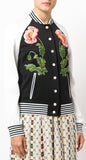 Floral Embroidered Bomber Jacket