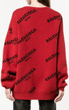 Logo Print Jumper, Red