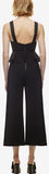 Peplum Detail Flared Leg Jumpsuit in Black - DESIGNER INSPIRED FASHIONS