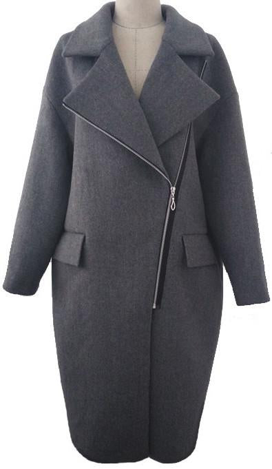 Cashmere & Wool Blend Coat in Grey - DESIGNER INSPIRED FASHIONS